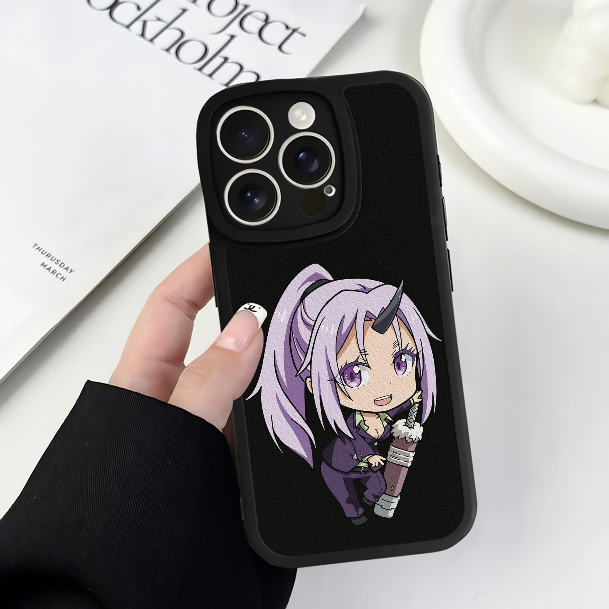（画像用） 転スラ Regarding Reincarnated to Slime 【iPhone 16シリーズ対応】シリコンスマホケース（レザー調） 材質：シリコン